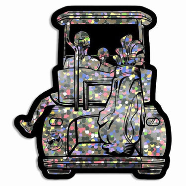 Mom & Daughter Golf Cart Glitter Sticker